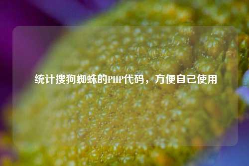  统计搜狗蜘蛛的PHP代码，方便自己使用